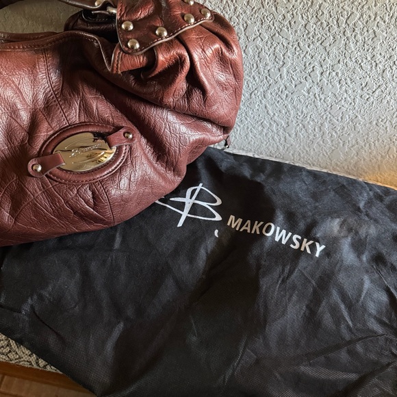 B. Makowsky Brown Leather Handbag - Picture 14 of 14